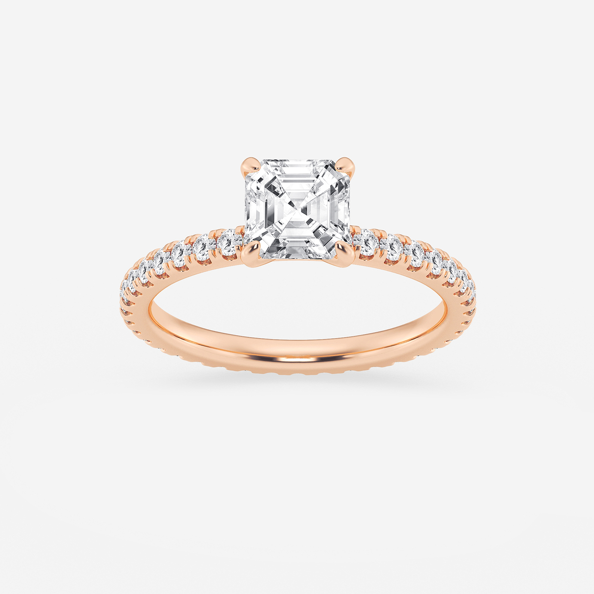 1 1/2 ctw Asscher Lab Grown Diamond Eternity Engagement Ring